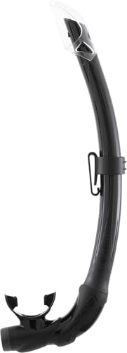 CRESSI dal 1946 - Mexico Pro Snorkel Nero/Nero - Tubo Snorkel dotato di Paraspruzzi e Valvola di Scarico Ellittica in Silicone, ideale per Immersioni Apnea e Snorkeling, Taglia Unica Unisex