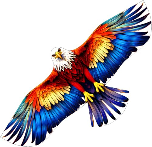 Touch the sky Colorful Eagle Kite for Kids and Adults, Easy to Fly, Exquisite Fabrics and Unique Structure Design, Excellent Outdoor Games and Activity Toys, Suitable for Beginners.