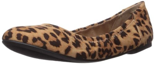 Amazon Essentials Damen Ballerinas Belice Zum Hineinschlüpfen, Hellbraun Leopardenmuster, 38.5 EU