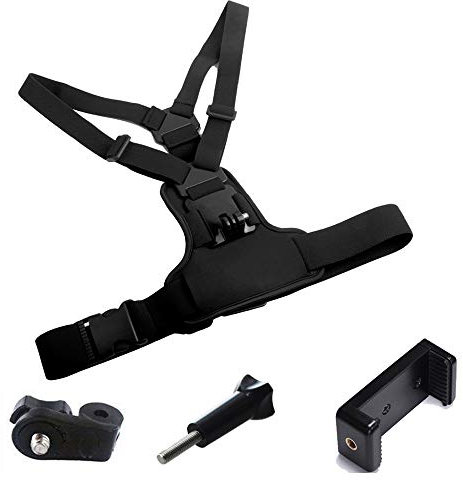Supkeyer 2019 Updated Adjustable Cellphone Selfie Chest Mount Chest Harness Strap with Cell Phone Clip for iPhone Xs XR Max X 8 7 6 + Samsung Galaxy S10 S10+ 9 8 Note 10 9 8 Oneplus 7 6 5 LG