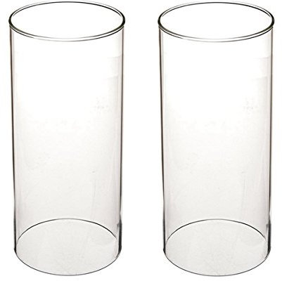 Tensquare Glaszylinder ohne Boden für Kerzen - Hurrikan Kerzenhalter aus Glas, großes offenes Röhrchen, aus Borosilikatglas, Durchmesser 7,5 cm/8,5 cm/9,5 cm (Ø 9,5 cm, Höhe 20,3 cm)