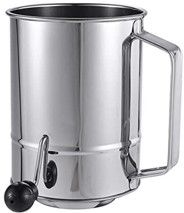Cabilock Mehlsieb Tasse Edelstahl Sieb Zuckersieb Backsieb Mehl Shaker Feinmaschig Fein Küchensieb mit Griff Mehl Reis Kuchen Bohnen Puderzucker Shaker für Zuhause Restaurant Küche