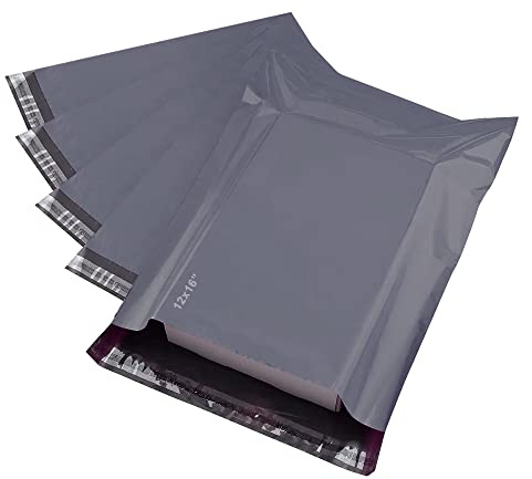 Pack of 10 Grey Plastic Postage Bags (12 x 16) Parcel Bags for Posting Clothes Mailing Bags for Shipping & Posting Parcels Packwith®
