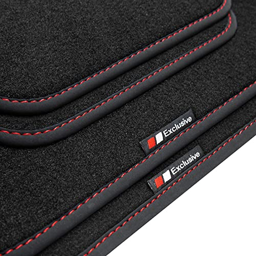 tuning-art BEF902 Fußmatten passend für Ford Kuga 2 2016-2019, Naht:Rot