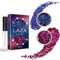 Laza Body Glitter, 2 Jars Holographic Chunky Sequins with Glitter Glue for Women Girls Eyeshadow Makeup Face Paint Festival Rave Outfits Hair Concert Accessories Carnival Party Costumes - Pink Violet