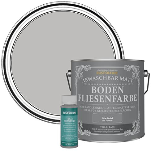 Rust-Oleum Grey Washable Matt Floor Tile Paint - Flint 2.5L