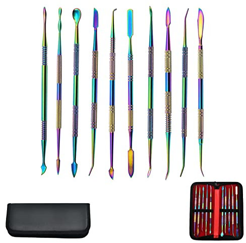 YANJI 10 Stück Modellierwerkzeug Ton Set, Ton Skulpturen Modellierwerkzeug, Modellierwerkzeug, Edelstahl Ton Keramik Skulptur Werkzeuge, für Wachs, Keramik, Skulpturen, Handgravuren