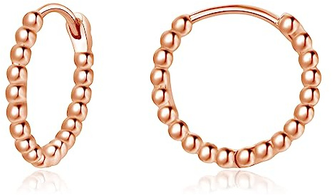 Bewenda Creolen Silber 925 Klein, 925 Sterling Silber Ohrringe Creolen mit kugeln, Unisex Ohrringe Kreolen für Damen Mädchen, Nickelfrei Hypoallergen Schlafen Knorpel, Huggie Rund Ohrschmuck