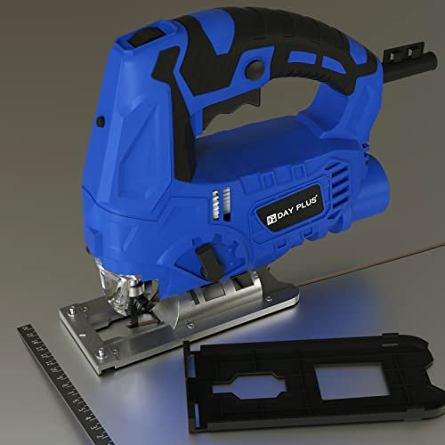 1500W Electric Jigsaw Cutter 6 Speed Laser Guide ±45°Pendulum Wood Metal Jig Saw, 100mm Wood Cutting, 10mm Steel Cutting, 30mm Plastic Cutting,2M Wire