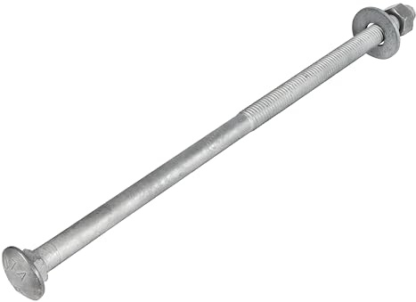 1/2 x 12 (25 Pack) Galvanized Carriage Bolt Kit Grade 307A Includes 1/2 USS Flat Washers (25 pcs) and 1/2-13 Hex Nuts (25 pcs), Hot Dip Galvanized for Exterior Use by Makers Bolt