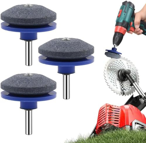 Generic 3pcs Lawn Mower Blade Sharpener, 2024 New Lawn Mower Blade Sharpener Tool Kits,Universal Multi-Sharp Rotary Lawn Mower Blade Sharpener for Any Power Hand Drill, 2.16 X1.97 X0.24, grizzly