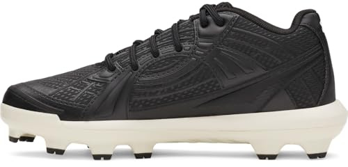 Under Armour Girls' Glyde Sola TPU JR Softball Cleats, (001) Black/White/Black, 6, US