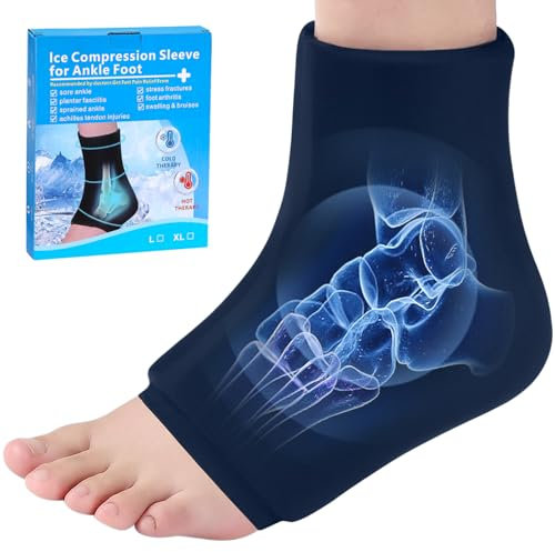 Manchon rafraîchissant pour tendinite d'Achille, sac à glace en gel pour la thérapie par le chaud et le froid, coussinets de refroidissement pour les pieds, pour entorse de la cheville, tendinite