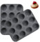 Hao Zhu 2 Pack Muffin Trays, 12 Cup Silicone Muffin Pan,Non Stick Muffin Cupcakes Tin, Baking Mould for Muffins or Cupcakes,Baking Moulds Tins:30 x 22 x 3 cm