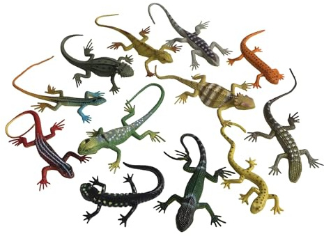 LXONTSG Niños Figuras Lagartijas, 12 Piezas Figuras Lagarto Colorido, Modelo Animales Lagartijas, Juguetes Lagarto Niños, Juguetes Lagarto Pequeño, Figuras Lagarto Imitación, Toy Educativos
