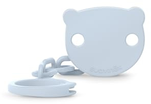 Suavinex, portaciuccio, catenella ciuccio bebè, clip con pinza, piastra a forma di orsetto. Per Neonati +0 Mesi, Adatto a Neonati, Wild&Free Blu