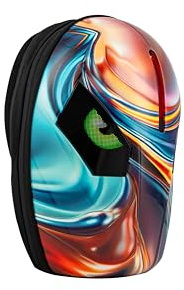 AURUM - Nomandgear LED-Motorradrucksack, Smarte Helmtasche mit LED-Display, Wasserfest, Futuristisches Design (Rot-Blau)