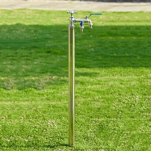 Colonne d'eau extérieure avec double robinet – Fontaine de jardin de 78,7 cm, bouche d'irrigation et fontaine décorative pour votre jardin
