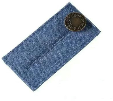 4 botones de extensión para cinturón de pantalón, hebilla larga, gancho, ajuste elástico, extensión de cintura, suministros para acolchado - azul (4 unidades)