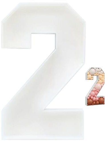 Xoeryoy Marquee Numbers, Nummer 2 Mosaiknummer för ballonger 91 cm hög utskärning extra stor för festdekor, fotorekvisita nyårsdekorationer 2024 Stil 1