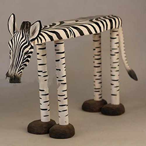 Visual taste Hocker Niedriger Hocker Massivholz, Hand Carving Animal Zebra Für Change Schuh Hocker Home Decorations