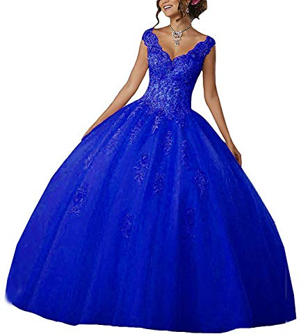 Carnivalprom - Robe de mariage - Ballon - Sans manche - Femme - Bleu - 34