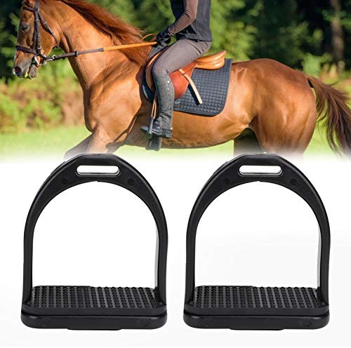 Pssopp 2PCS High Strength Horse Stirrups - Safety Equestrian Riding Stirrups with Non-slip Rubber Treads Pad (Small)