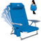 #WEJOY Strandstuhl klappbar Hochlehner Klappstuhl 4 Position Leicht tragbar Stark stabil Campingstuhl Lay Flat Chair Max Hold bis 120kg / 265 lbs Blue
