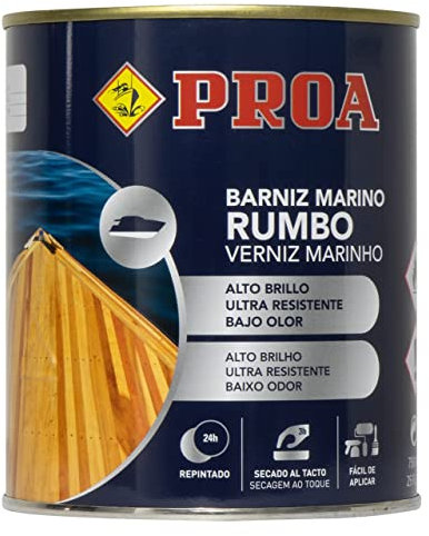 Barniz marino bajo en olor. Alta resistencia en ambientes marinos. Exterior e Interior. Rumbo.