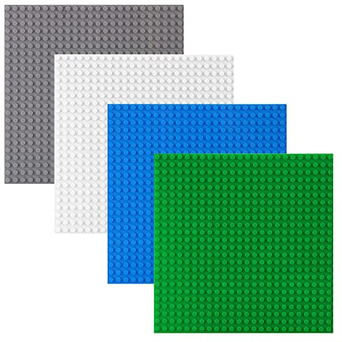 shineFinder 4 baseplate Set Building board Compatible with Lego, 7.5x7.5, Base Plates with 24 x 24 studs, Construction Toy for Children (4 Pieces)
