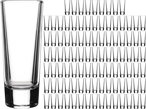 GIESSLE 100 Stück Schnapsgläser [Modellwahl: Wodka stilvoll servieren] Shot Gläser Pinnchen Likörgläser Shotglas