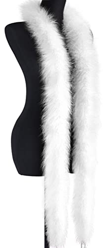 2 m fjäderboa vit naturlig fjäderhalsduk fluffig fjäder boas maskeradfest tillbehör för bröllopsfest cosplay dansdräkt