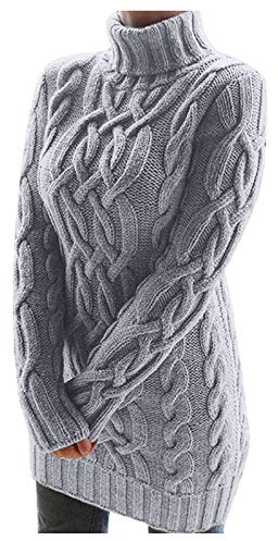 KBOPLEMQ Vestido elegante de punto para mujer, vestido de jersey ajustado a la figura, monocolor, manga larga, bodycon minivestido, vestido envolvente, vestido cálido, sexy, vestido informal, cuello
