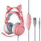 VBESTLIFE Auriculares con Orejas de Gato con Micrófono con Cancelación de Ruido, Auriculares para Juegos con Cable sobre la Oreja con Orejas de Gato Extraíbles, para PC, Xbox One, PS4, PS5