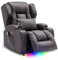 Oprisen Kunstleder Elektrisch Verstellbar Relaxsessel Kinosessel Fernsehsessel mit Liegefunktion Massage und Wärme TV Sessel Modern Liegesessel Sofa für Wohnzimmer,bis 150 kg, Braun