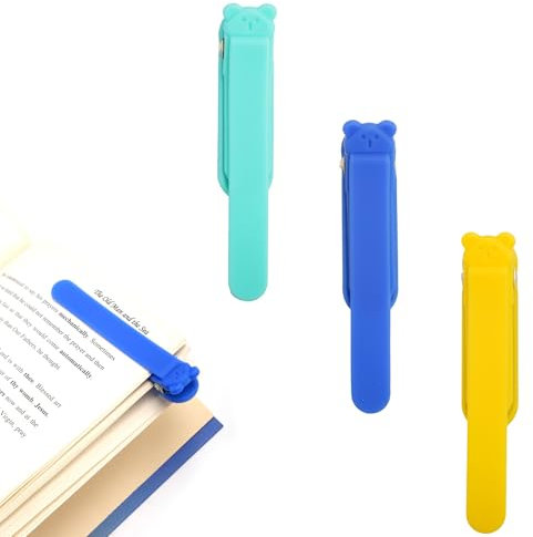 3 st automatiska bokmärken, silikonbokmärken för läsning av bokmärke klämma smarta bokmärken för läsning älskare skolmaterial brevpapper