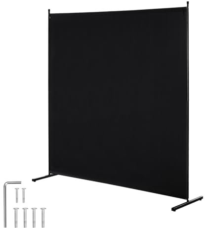 VEVOR Biombo Separador de Ambientes de 1810 x 1815 x 500 mm, Panel Separador de Ambientes de un solo Panel Mampara de Privacidad para Interiores, Separador de Ambientes para Oficina, Dormitorio, Negro