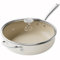 Redchef Bratpfanne 28cm, Pfanne mit Deckel Antihaft Beschichtung Keramikpfanne, Bratpfannen Induktion Keramik mit Edelstahlgriff, PTFE-frei PFOA-frei PFAS-frei, Backofenfest, Spülmaschinenfest Beige