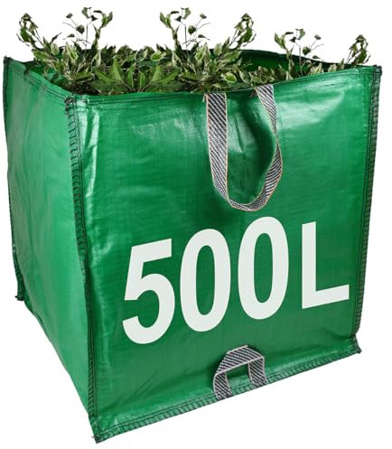 Garden Waste Bags - 500 Litre - 1 to 10 Sacks - PREMIUM GRADE - Industrial Fabric and Handles - Heavy Duty Garden/Green Waste Sacks (1)