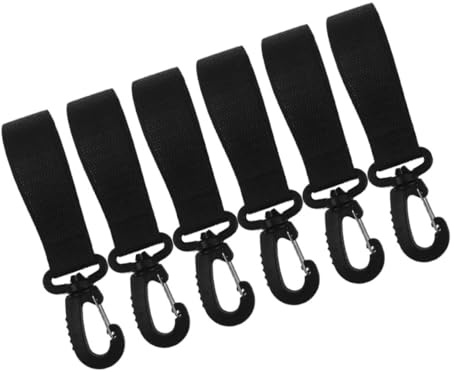 MUELODSIC Ganci per Passeggini Riutilizzabili 6 Pezzi Clip Girevoli per Borse Pannolini, Materiali Resistenti, senza Foratura, per Genitori in Viaggio e Passeggiate All’aperto