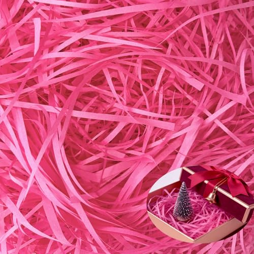 250g Shredded Tissue Paper Rose Red Shredded Paper for Gift Boxes | Paper Raffia, Lightweight, Protective Filling, for Gift Boxes, DIY Crafts, Birthdays, Weddings, Anniversaries