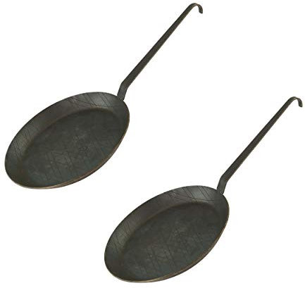 Markenlos Set di padelle in Ferro battuto con Gancio Manico in Tenendo. Misure e Set, Acciaio Inox, Typ3-2er