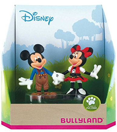 Bullyland 15081 - Spielfigurenset, Walt Disney Mickey in Lederhose und Minnie im Dirndl, liebevoll handbemalte Figuren, PVC-frei, tolles Geschenk für Jungen und Mädchen zum fantasievollen Spielen