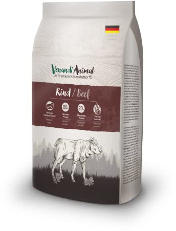 Venandi Animal – Premium Katzenfutter – Rind, mit viel frischem Fleisch, Trockenfutter, getreidefrei 1er Pack (1 x 1,5kg)