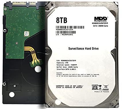 MDD MAXDIGITALDATA 8TB 7200 RPM 256MB Cache SATA 6.0Gb/s 3.5-inch Internal Hard Drive for Surveillance (MD8000GSA25672DVR) (Renewed)