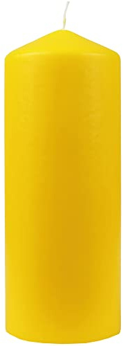 HS Candle Wachskerzen Gelb Stumpenkerzen Ø6cm x 13,5cm - Kerze in vielen Farben, Lange Brenndauer - Hergestellt in EU - Kerzen Blockkerzen - Wachs