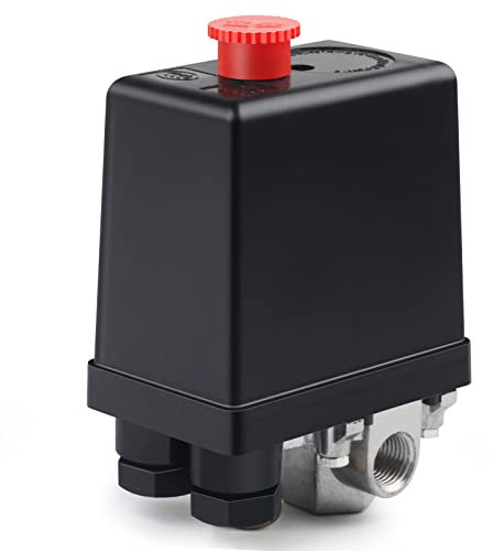 Régulateur de Pression D'air 220V Soupape de Compresseur D'air 4 Trous Commutateur de Compresseur D'air pour Une Réduction Rapide de la Pression