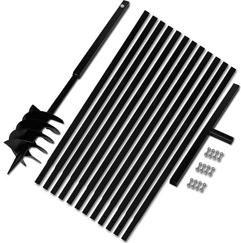 Homgoday Trapano da Terra con manico180 mm con Tubo di prolunga Acciaio 13 m, Attrezzi da Terreno, Trapano a Spirale Giardino, Trivella a Mano Trapano a Mano Attrezzi Trivella per Trapano