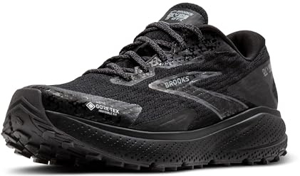 Brooks Homme Divide 5 GTX Sneaker, Black/Alloy/Primer Grey, 46 EU