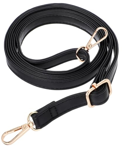 Bandoulière Réglable Bandoulière de Remplacement Noire 85-150 cm Sangle de Portefeuille en Cuir Longue Sangle de Remplacement pour Sac à Bandoulière Sac à Main (Boucle Dorée)